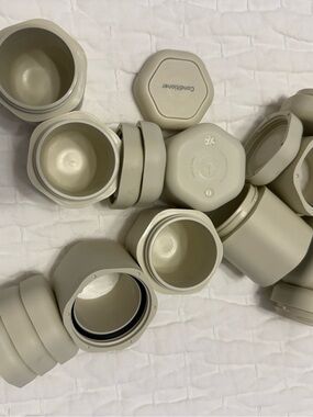 Cadence travel toiletry containers Neutral Beige Modular Connector Caps by